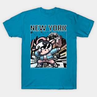 New York Funny Cow Dab Dabbing T-Shirt